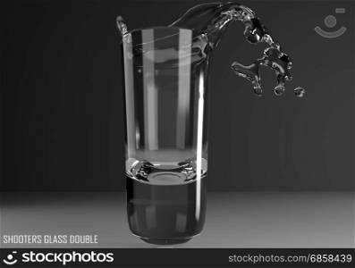 shooters glass double 3D illustration on dark background