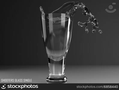 shooters glass single 3D illustration on dark background