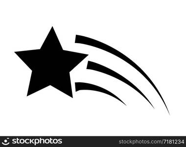 shooting star icon on white background. flat style. shooting star sign for your web site design, logo, app, UI. star symbol. star logo.