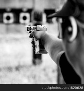 shooting target on training