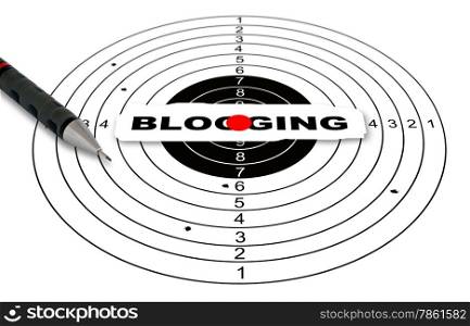 Shooting target with word blogging made in 2d software