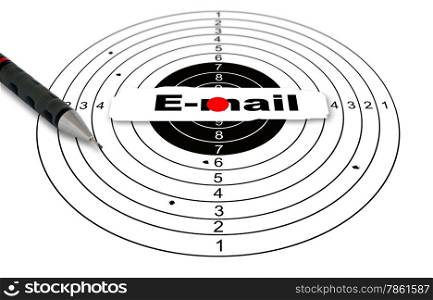 Shooting target with word e-mail made in 2d software