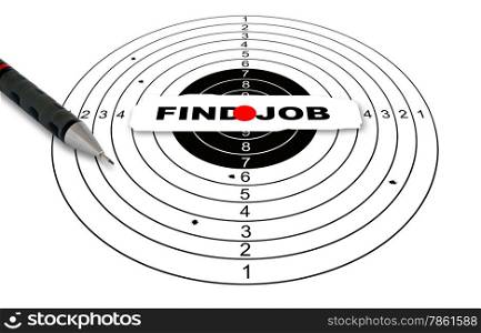 Shooting target with word find job made in 2d software