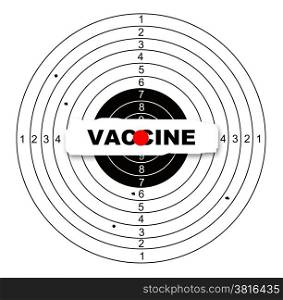 Shooting target with word vaccine made in 2d software