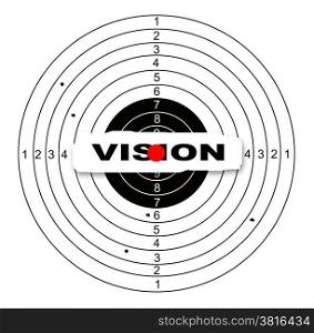 Shooting target with word vision made in 2d software