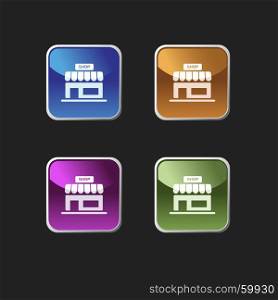 Shop icon on colored square buttons