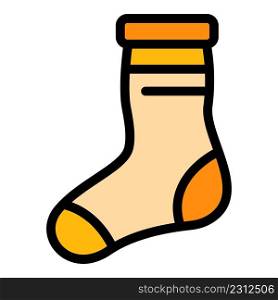 Shop sock icon. Outline shop sock vector icon color flat isolated. Shop sock icon color outline vector