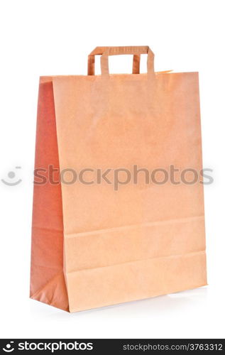 shopping bag of brown paper on white background