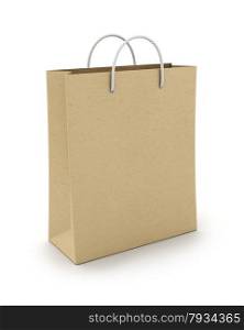 Shopping Bag on white for advertising and branding. Empty Paper Shopping Bag