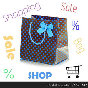 Shopping Bag with bow isolated on white