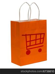 Shopping Bag With Shopping Cart Symbol - Can Be Used To represent Online Shopping