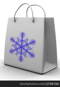 Shopping bag with snowflake. 3d