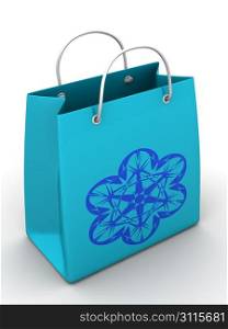 Shopping bag with snowflake. 3d