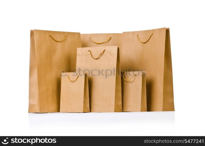 Shopping bags isolated on the white