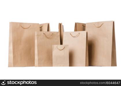 Shopping bags isolated on the white