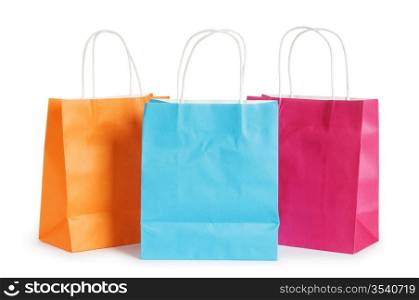 Shopping bags isolated on the white background