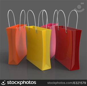 Shopping Bags Showing Retail Shop Or Buying