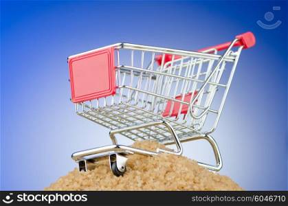 Shopping cart against gradient background