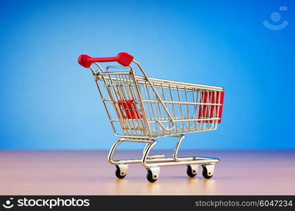 Shopping cart against the background