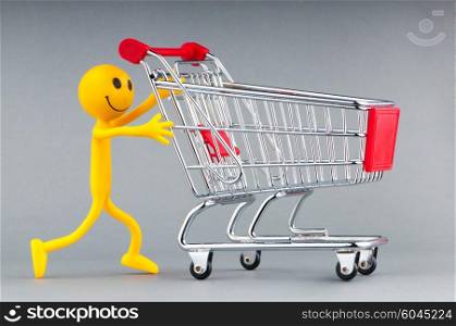 Shopping cart and happy smilies