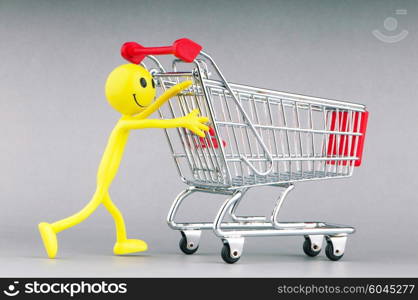 Shopping cart and happy smilies