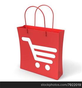 Shopping Cart Bag Showing Retail Basket Checkout