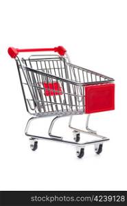 Shopping cart. Empty shopping cart, isolated on white background