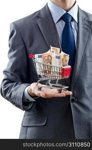 Shopping cart full of money