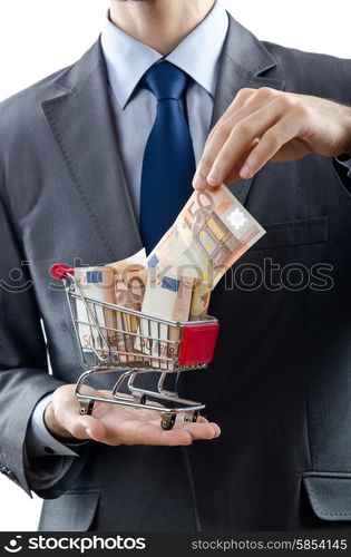 Shopping cart full of money