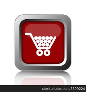 Shopping cart icon. Internet button on white background