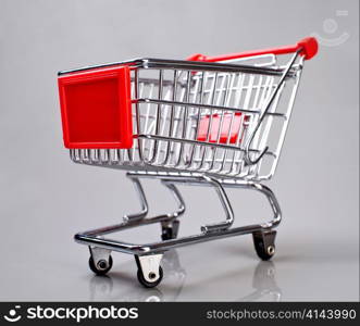 shopping cart on a grey background