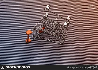 Shopping cart or shopping trolley seen as business concept