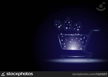 Shopping cart Product backdrop Gradient blue black