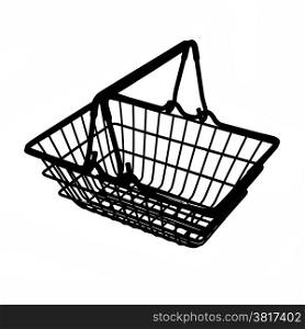 Shopping cart silhouette on a white background. Isolated.