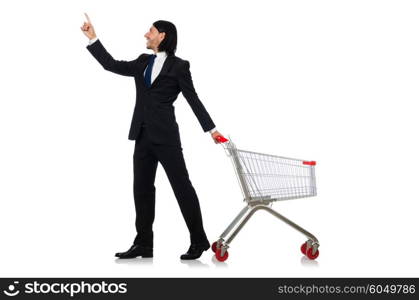 Shopping cart with supermarket basket