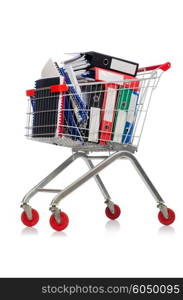 Shopping cart with supermarket basket