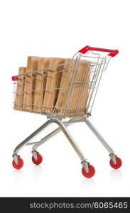 Shopping cart with supermarket basket