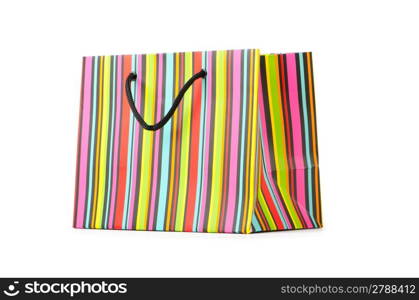 Shopping concept with bag on white