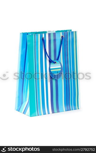 Shopping concept with bag on white