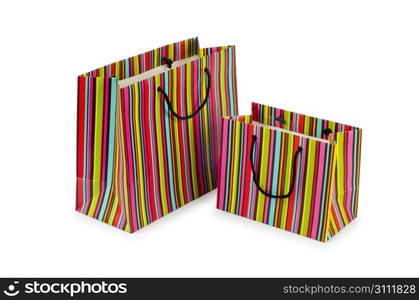 Shopping concept with bag on white