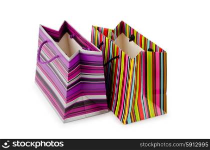 Shopping concept with bag on white