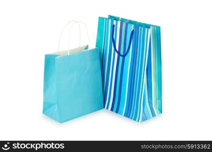 Shopping concept with bag on white