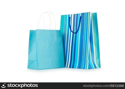 Shopping concept with bag on white