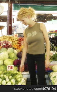 Shopping for fresh produce at a local market.