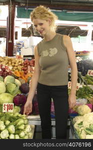 Shopping for fresh produce at a local market.