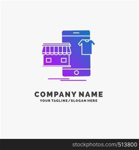 shopping, garments, buy, online, shop Purple Business Logo Template. Place for Tagline.. Vector EPS10 Abstract Template background