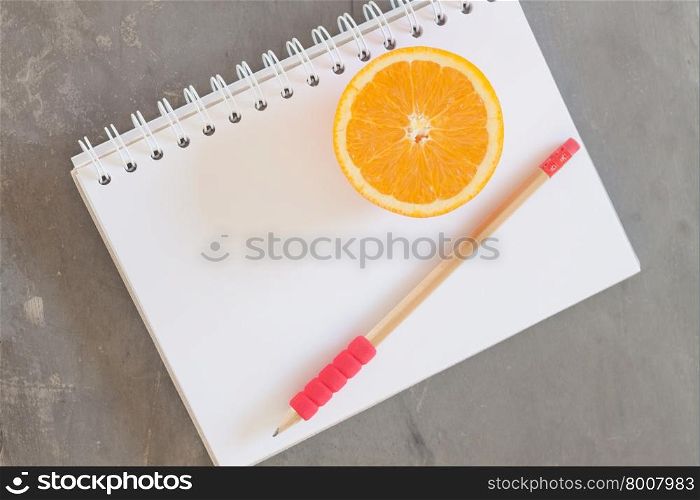 Shopping list with Healthy fruits, stock photo