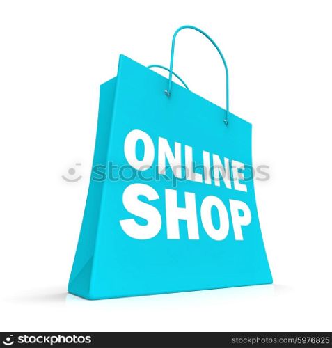 Shopping Online Bag Showing Internet Web Buying