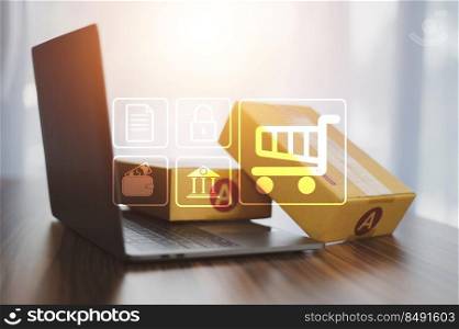 Shopping online digital internet technology for smart life,  , online shopping concept.