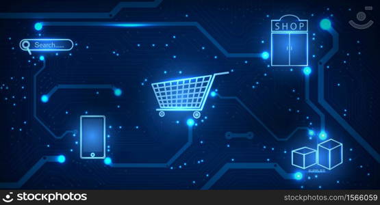 shopping online technology modern design digital concept. abstract texture background